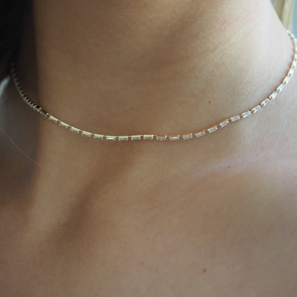 TULUM MICRO PAVE BAGUETTE NECKLACE
