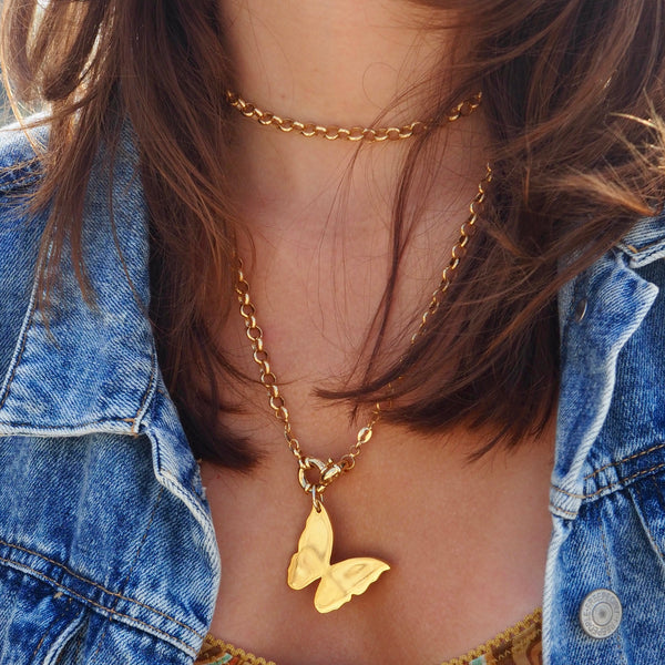 BAILEY CUT OUT BUTTERFLY { LARGE} NECKLACE