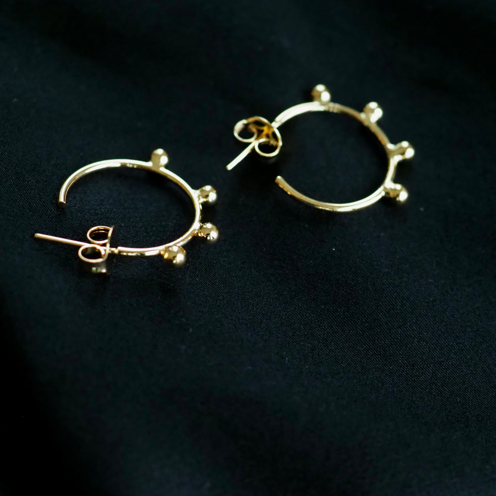 REVI  BEADED HOOP EARRINGS