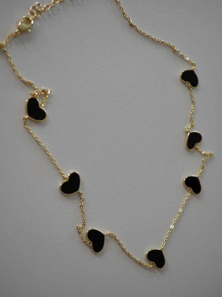 TALLY ENAMEL STATIONED HEART NECKLACE
