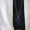 POPPY BLUE 1" ENAMEL HEART NECKLACE