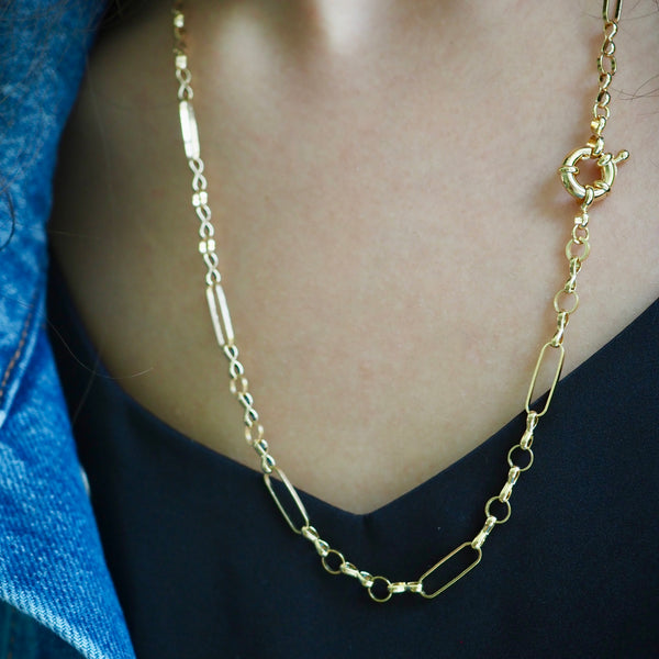 SYDNEY OVAL/ROUND CHAIN LINK -  NECKLACE