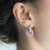 AJ  INTERLOCKING HOOP Earrings - PINK & SILVER