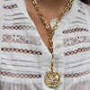 GRACE DOVE DISC PENDANT NECKLACE