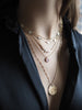 CARLIE DIAMOND FLUTED DISC NECKLACE