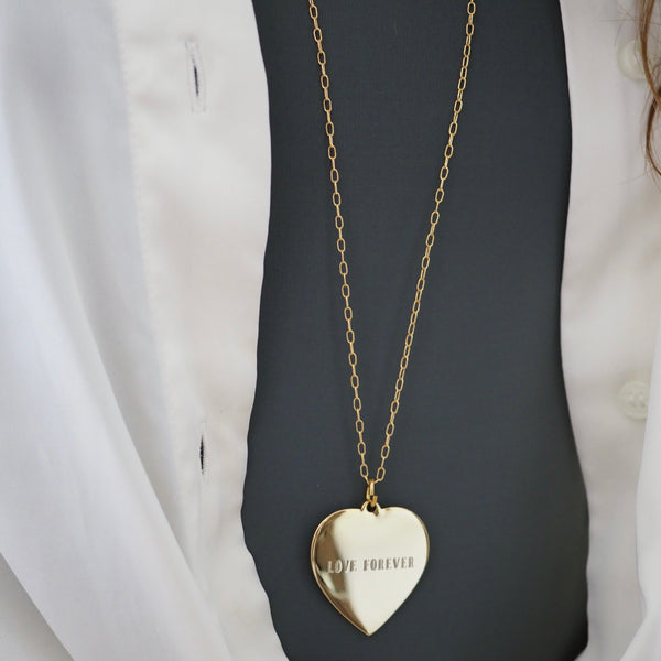 LOVE FOREVER Mantra Heart Necklace