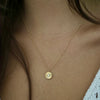 CARLIE DIAMOND FLUTED DISC NECKLACE