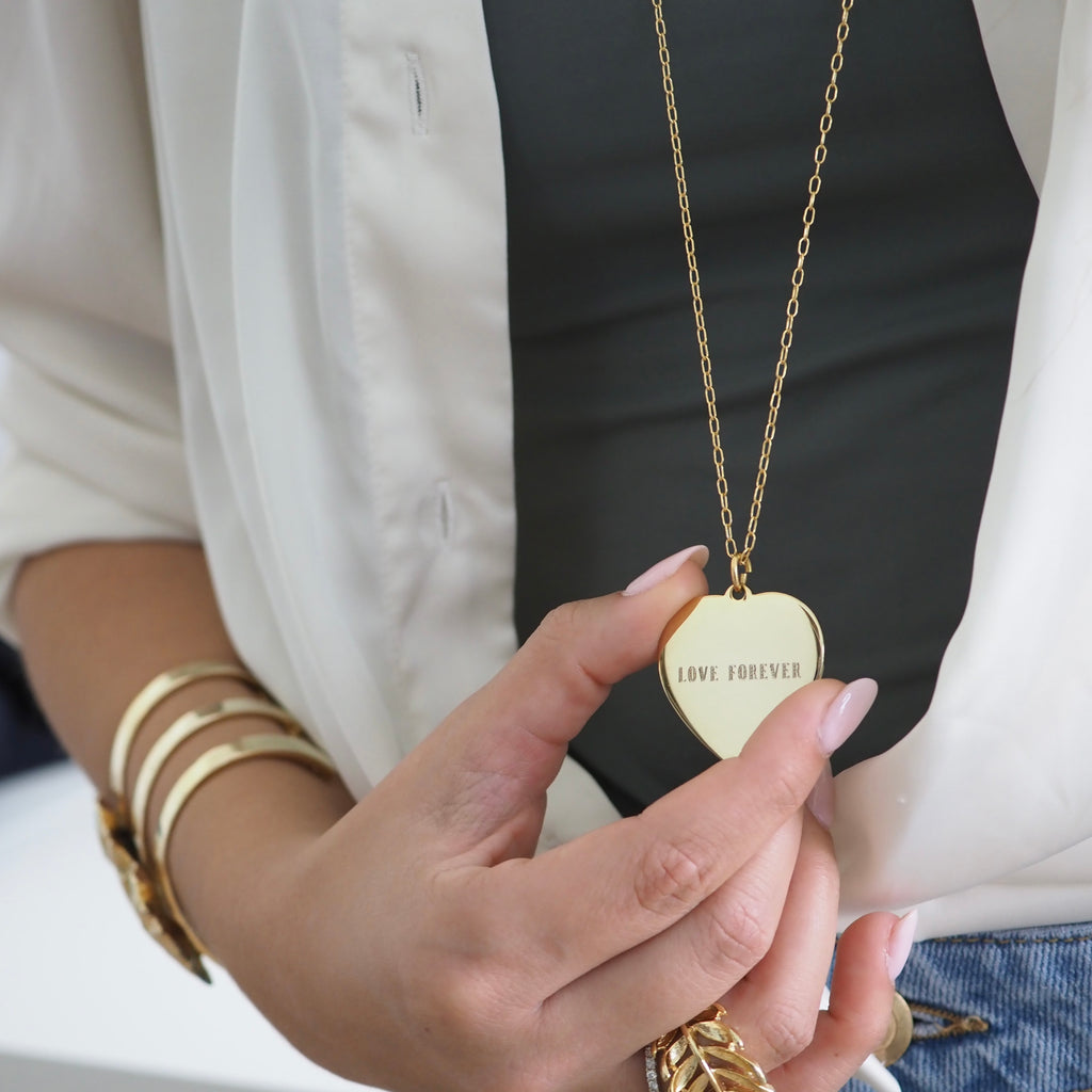 LOVE FOREVER Mantra Heart Necklace