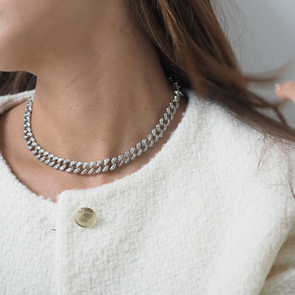 EMILIA CUBAN LINK STONE NECKLACE
