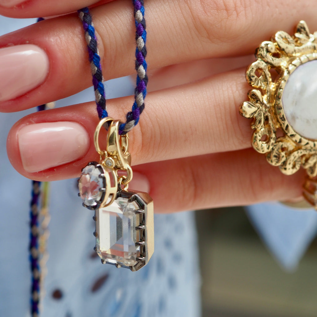 SAREE RECTANGLE BLUE TOPAZ PENDANT ONLY