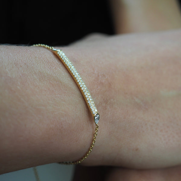 HARLEE ID PAVE BAR BRACELET