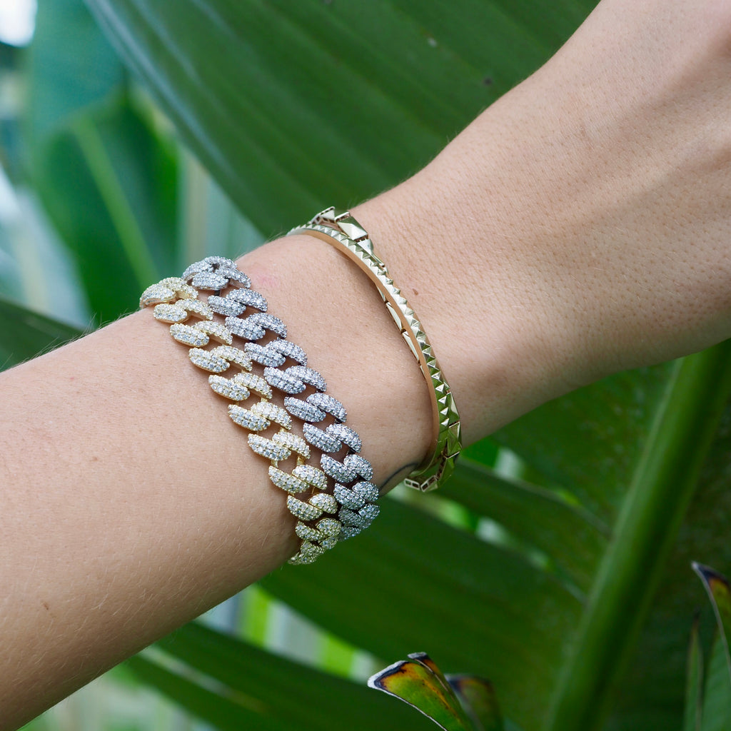 JASMINE CUBAN LINK PAVE BRACELETS