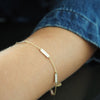 SIRI GOLD BAR BRACLET - PINK ENAMEL