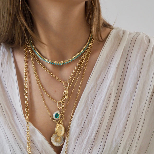 VIXY TURQUIOSE TENNIS NECKLACE