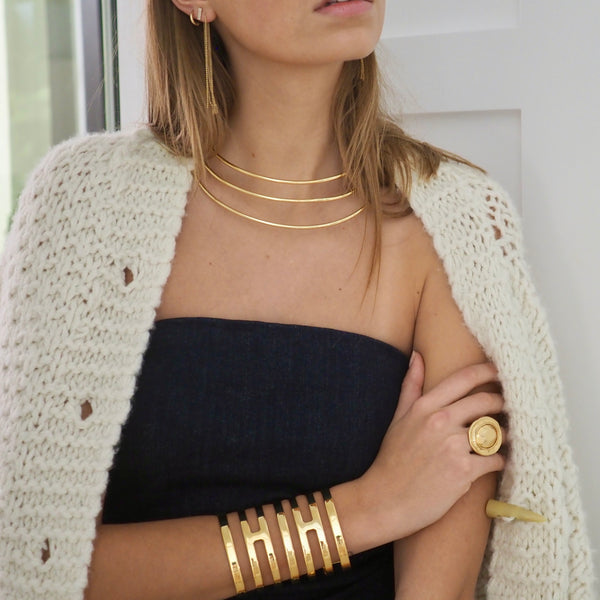 KAYLEY FACETED OVAL GOLD RING