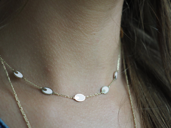 GIANNI PINK OVAL STATIONED NECKLACE