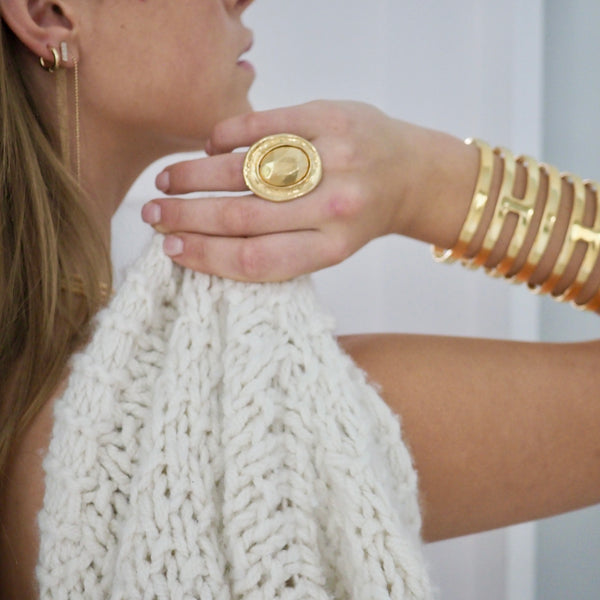 KAYLEY FACETED OVAL GOLD RING