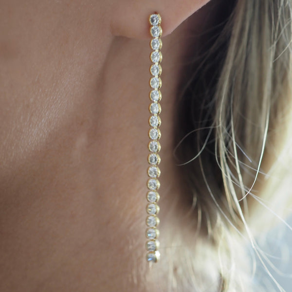 MILLY BEZEL SET STONE DROP EARRINGS