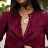 TESS FLORAL SHIELD STATEMENT NECKLACE