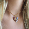 ILSA POINTED 1" ENAMEL HEART  BURST NECKLACE
