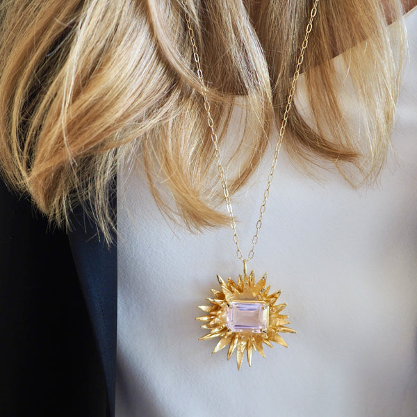 KARI  MORGANITE  BURST  STATEMENT NECKLACE