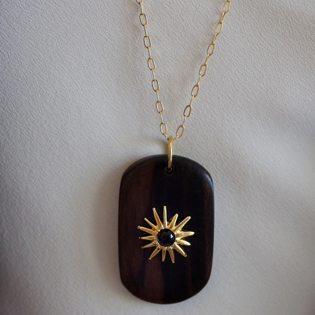 HADLEY BURST - WOOD PENDANT  NECKLACE