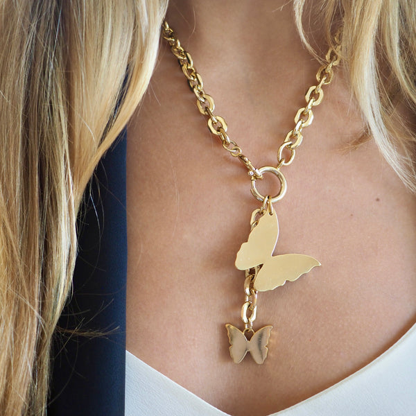 BAILEY CUT OUT DOUBLE DROP NECKLACE