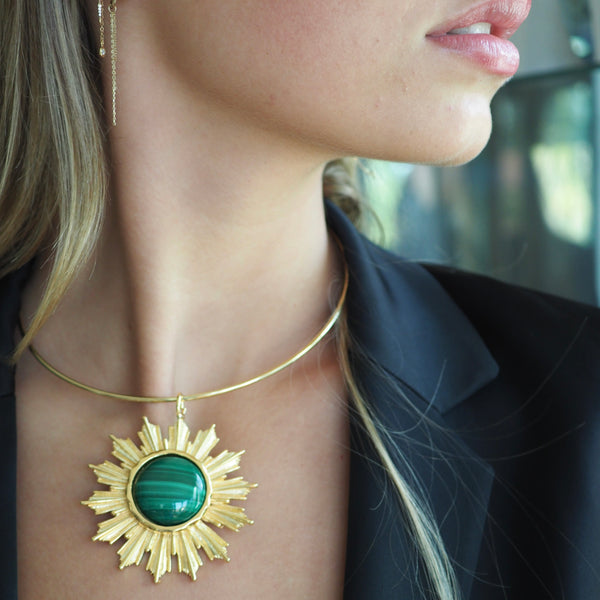 ROMY MALACHITE BURST NECKLACE