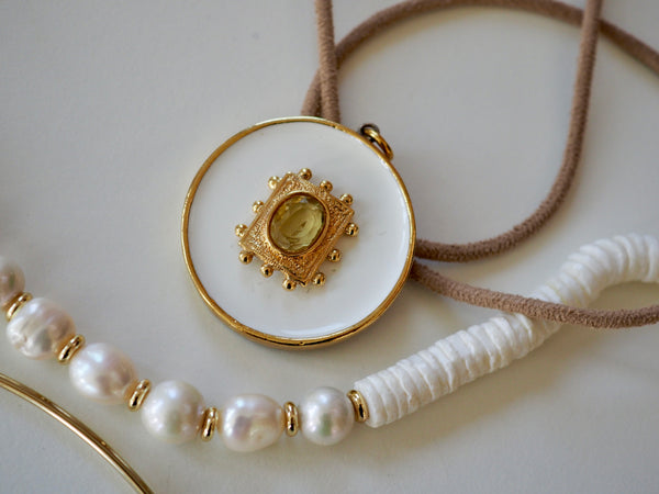 CHARLEE PEARL + SHELL BEADED NECKLACE