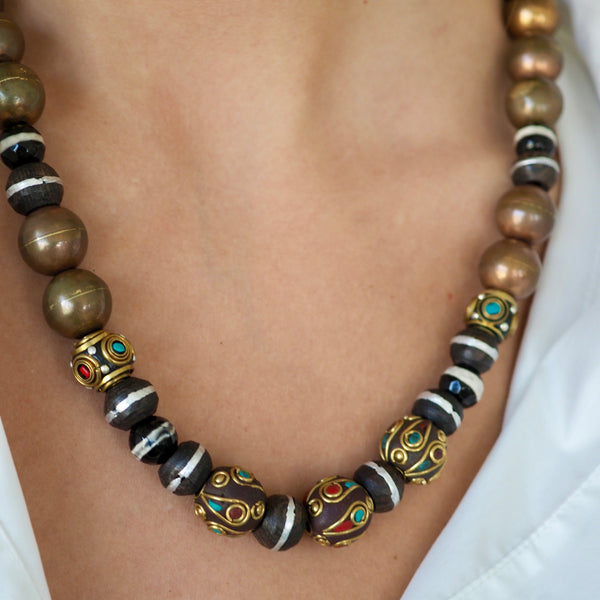 COLEY MIXED MEDIA  BEADED NECKLACE