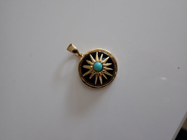 DYLAN BLACK ENAMEL BURST NECKLACE