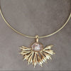 RYAN  HALF FLORAL BURST STONE NECKLACE
