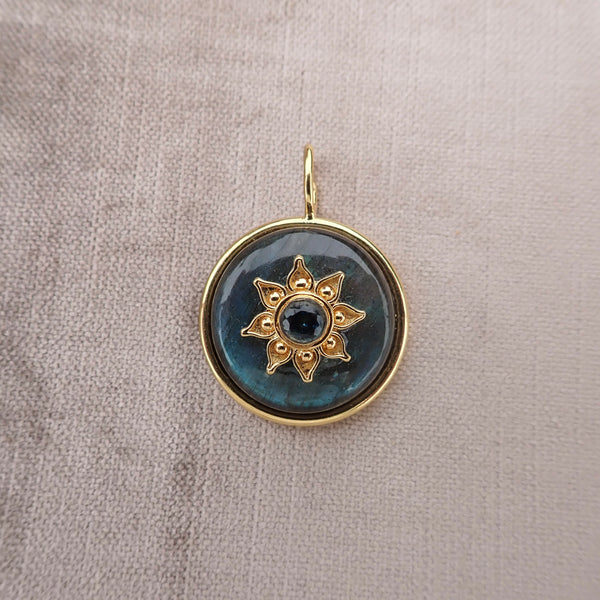 ZOE JANE LABRADORITE DISC NECKLACE
