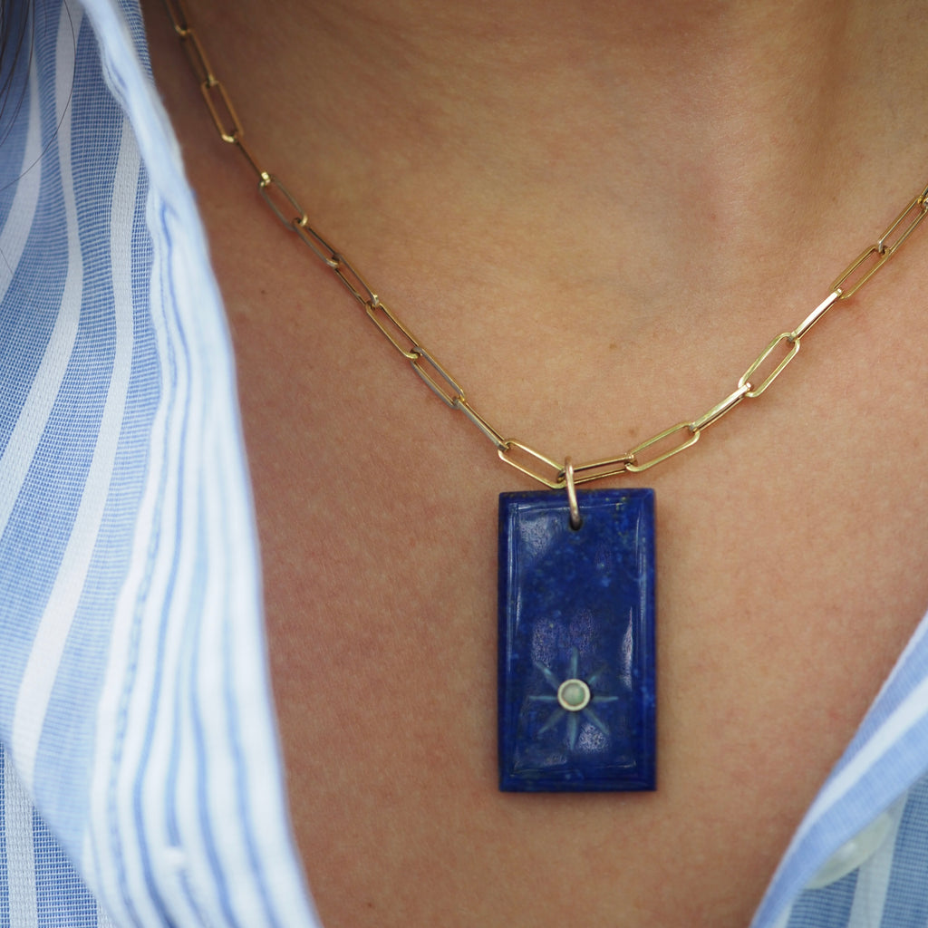 SLADE LAPIS RECTANGLE PENDANT