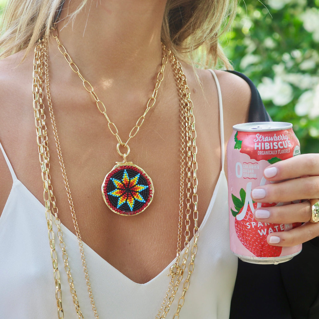 ALEXX BEADED ROSETTE NECKLACES