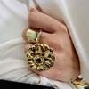 TONI FLOWER LEAF PETAL STATEMENT RING