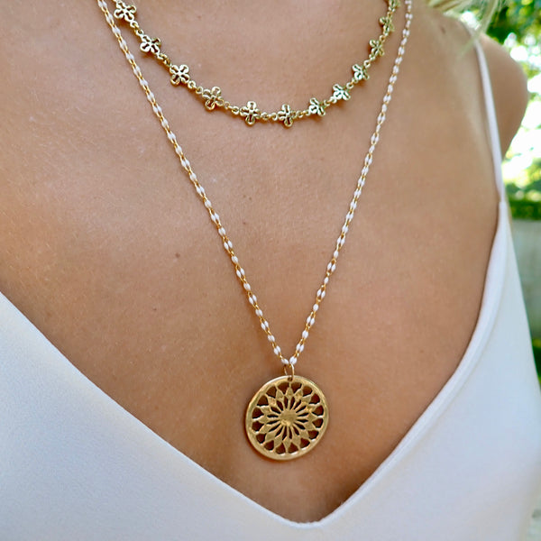 MARI PINWHEEL DISC NECKLACE