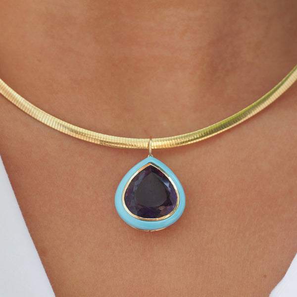 OLIVIA RAY TURQUOISE + AMETHYST PENDANT ONLY