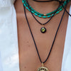 HARLIN BLACK + CITRINE DISC PENDANT