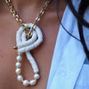 CHARLEE PEARL + SHELL BEADED NECKLACE