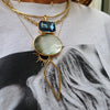 RENNY   MOTHER OF PEARL + BLUE TEAR DROP NECKLACE