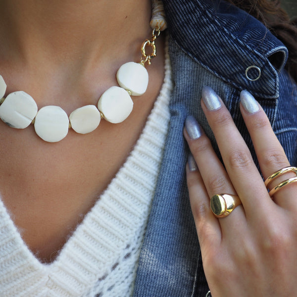 EVA BONE BEADED NECKLACE