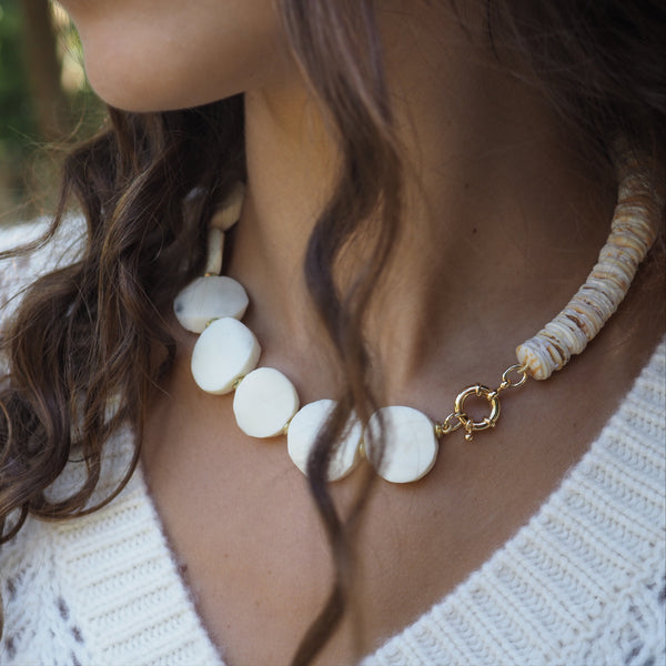EVA BONE BEADED NECKLACE