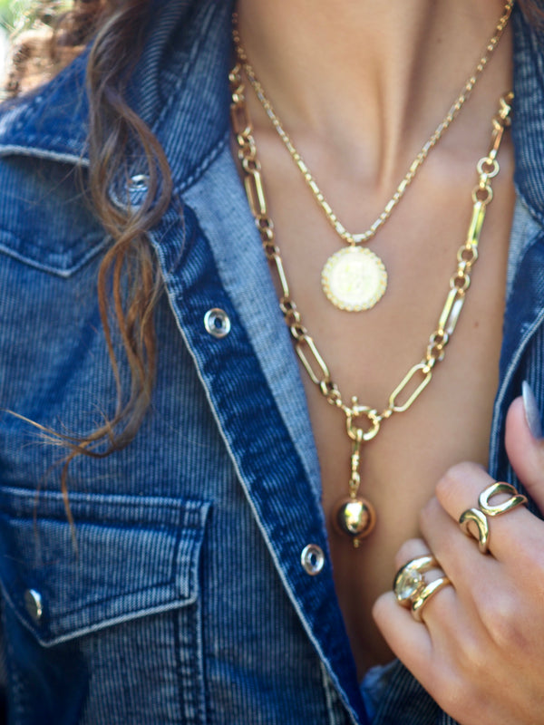 ROSIE SWIVEL CLASP BALL DROP  NECKLACE