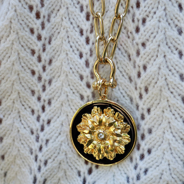 BRYCE FLOWER PETAL  DISC NECKLACE
