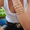 SERINA FIVE BAR GOLD TWIST CUFF BRACELET