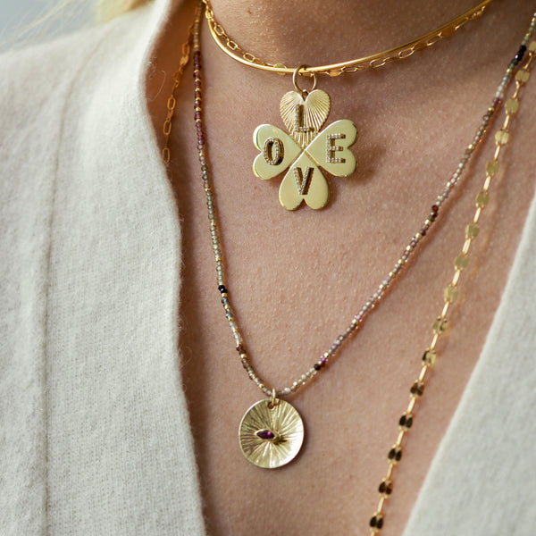 FIRE COIN BURST DISC NECKLACE