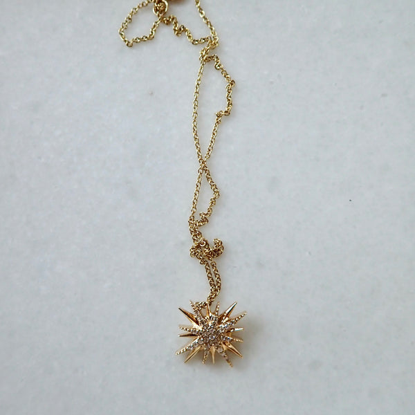 SAMMIE GOLD + DIAMOND  BURST NECKLACE