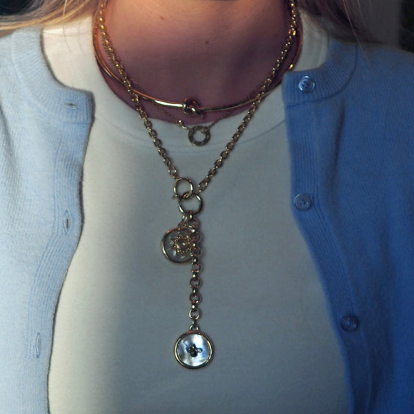 CARA  PEARL BEE DROP NECKLACE