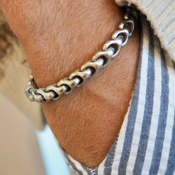 GABE MATTE STEEL LINK BRACELET